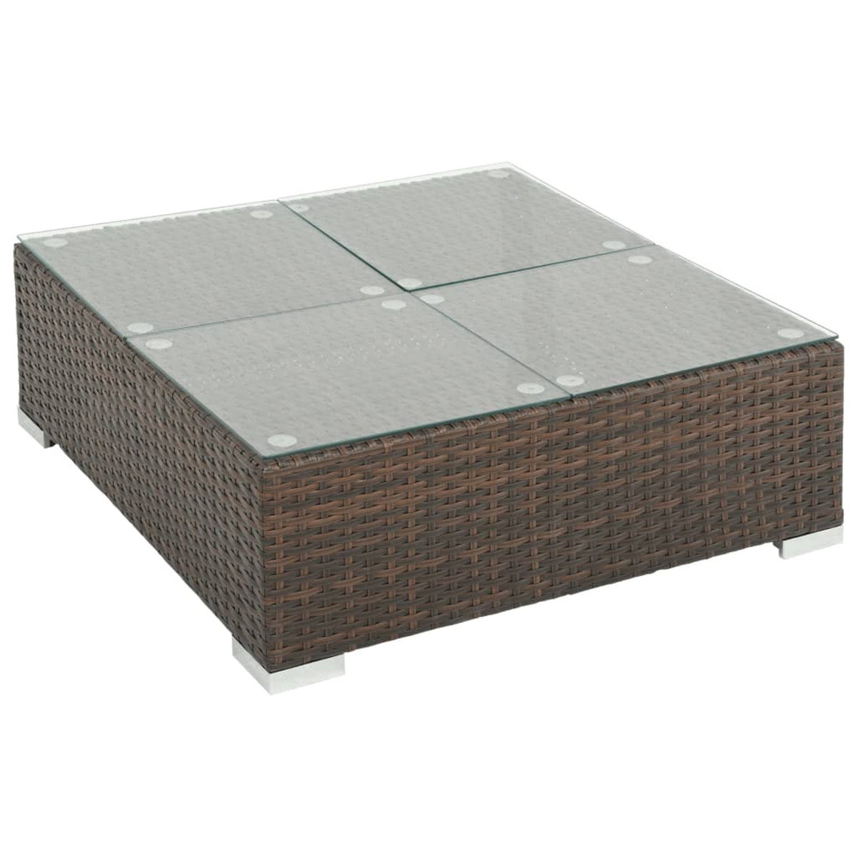 6 Piece Brown Poly Rattan Outdoor Sectional Sofa Set with Coffee Table B254