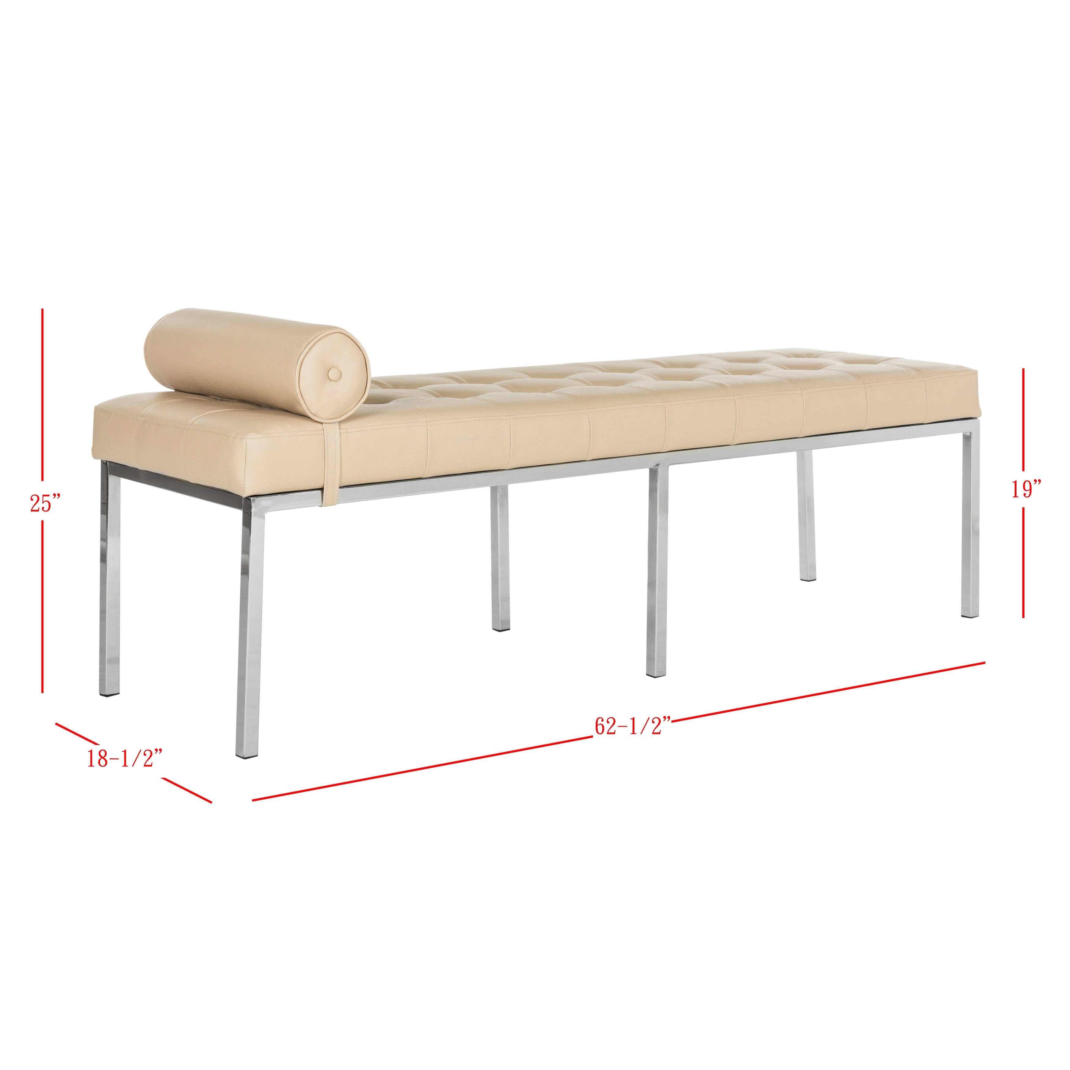 Beige Tufted Bench X41106