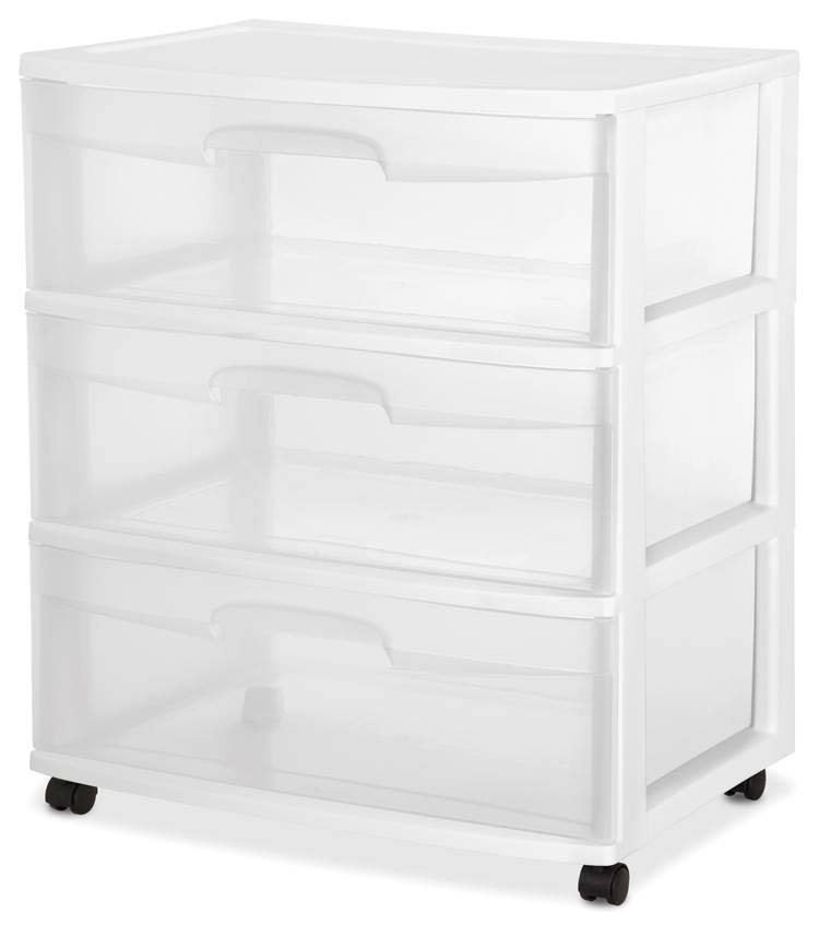 3 Drawer Wide Storage Cart with Caster (12 Pack) Y2372