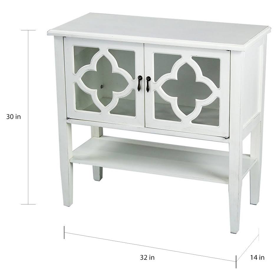 Beige 2-Door Console Cabinet with Drawer Y4336