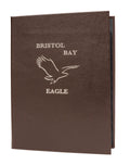 4 View Bonded Leather Casebound Menu, Mahogany M12891