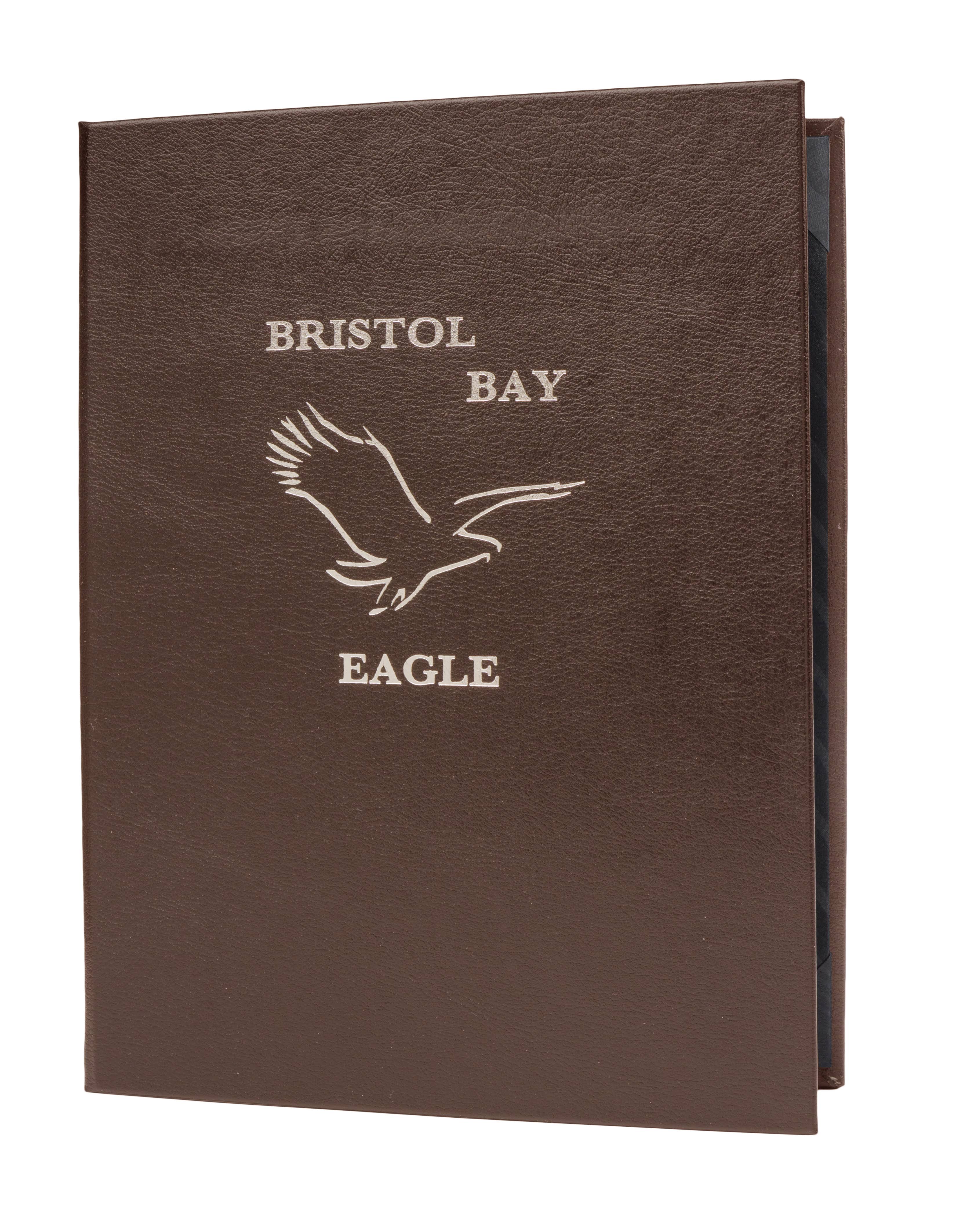 4 View Bonded Leather Casebound Menu, Mahogany M12891