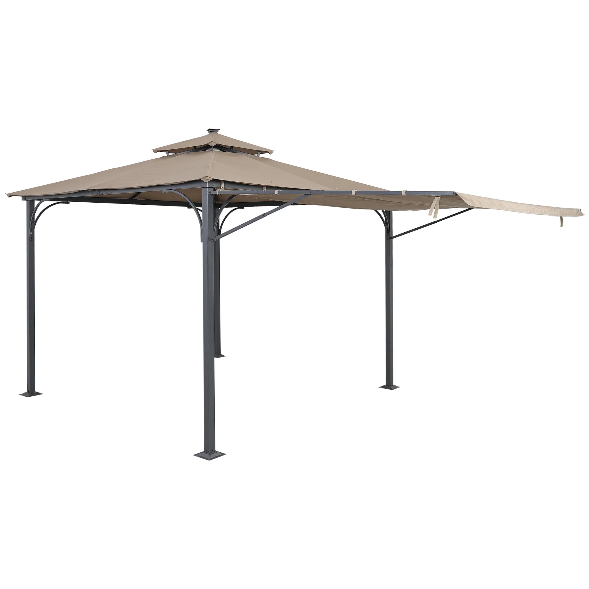 Brown 9.8ft.L x 9.8ft.W Gazebo with LED Light W22605