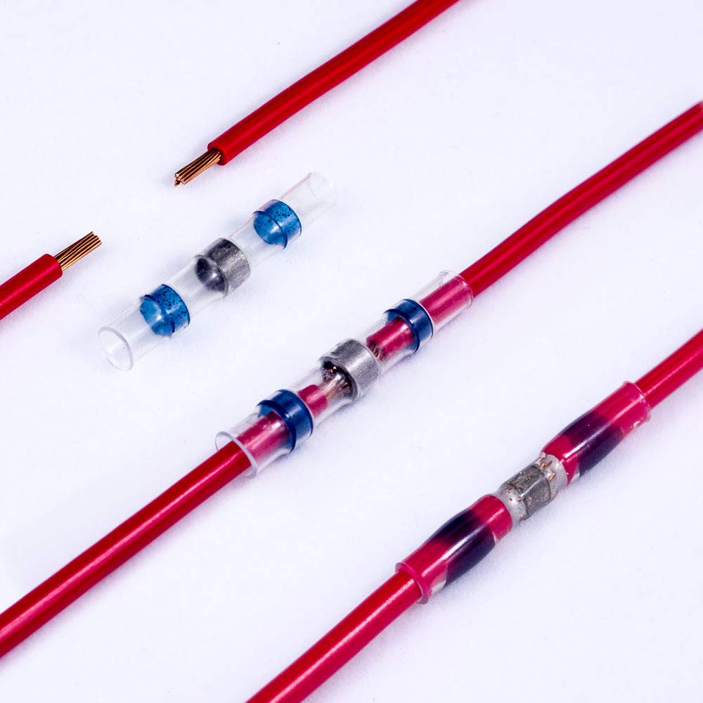 300 pcs Solder Seal Wire Connectors Kit, 26-10 AWG, Heat Shrink Butt Connectors H389