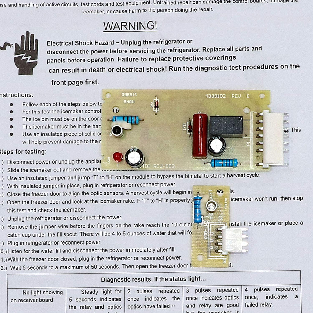 Refrigerator Ice Maker Emitter Sensor Control Board Kit F34243