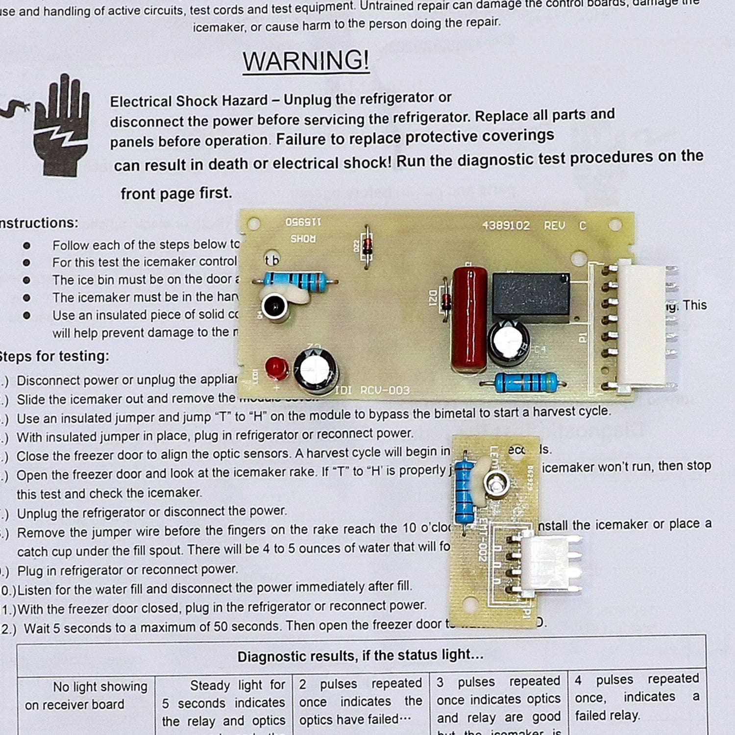 Refrigerator Ice Maker Emitter Sensor Control Board Kit F34243