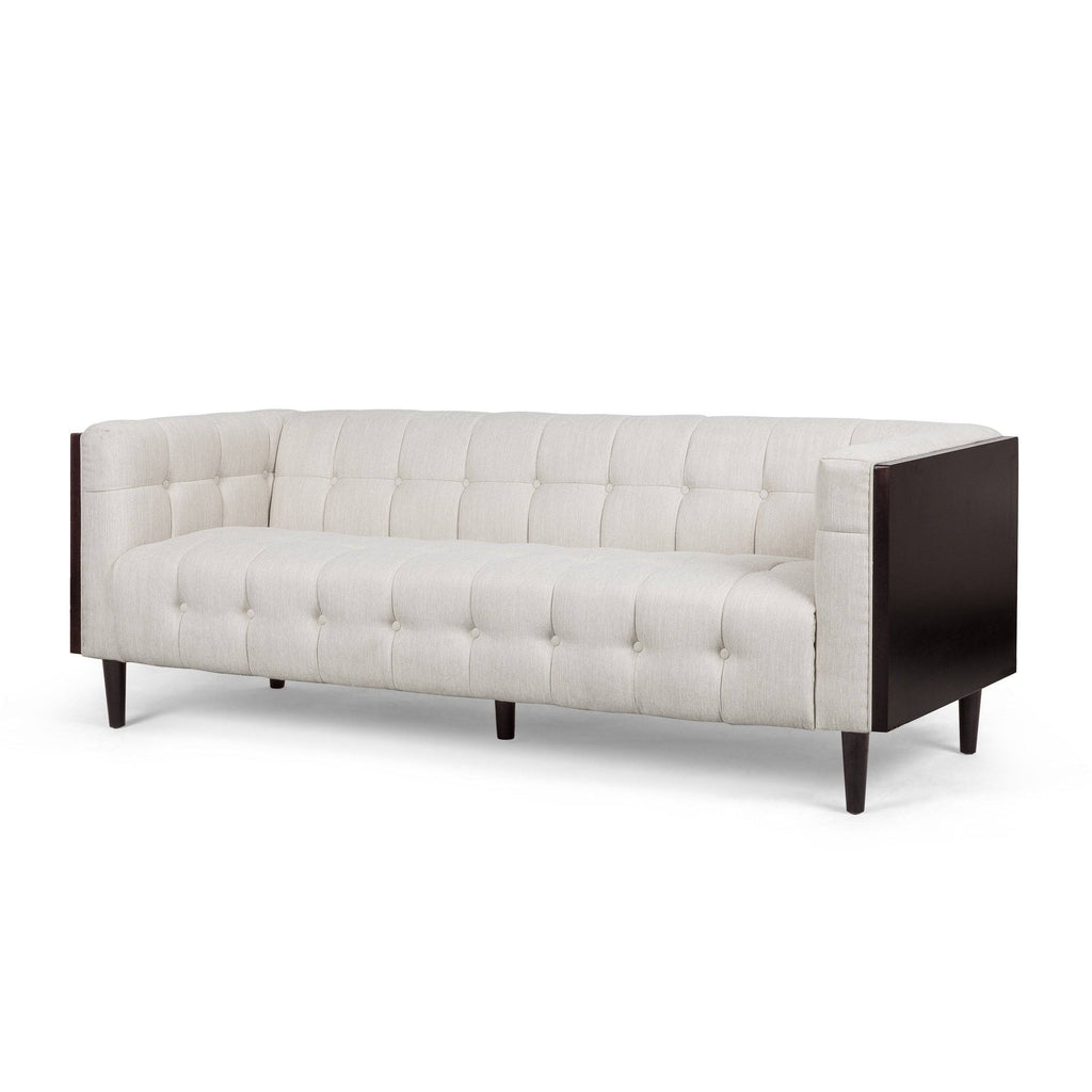 Tufted 3 Seater Sofa Beige/Brown N385