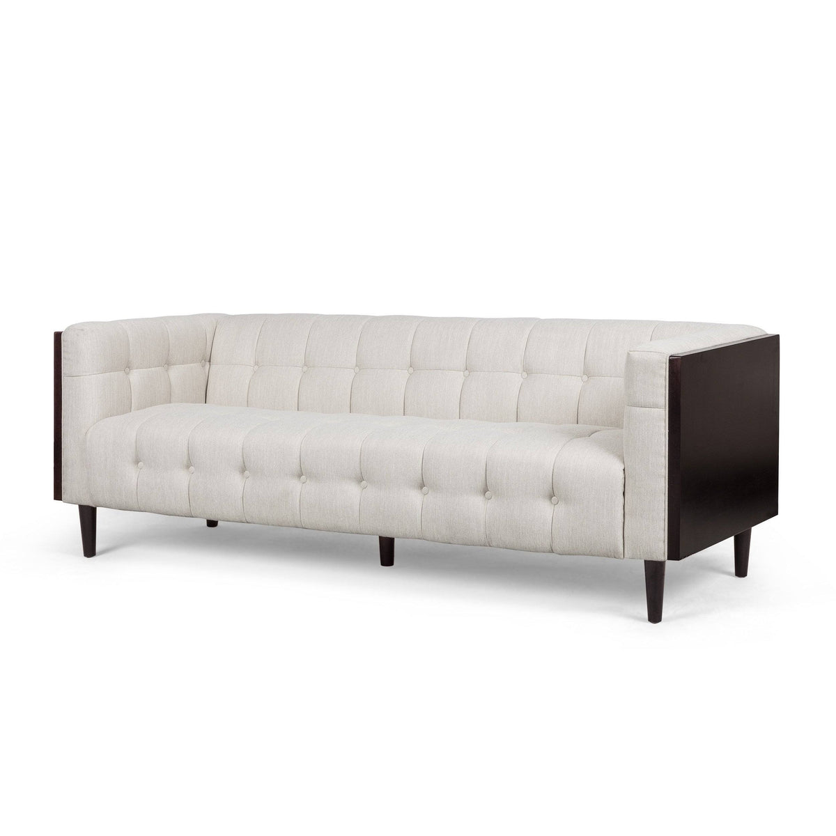 Tufted 3 Seater Sofa Beige/Brown N385