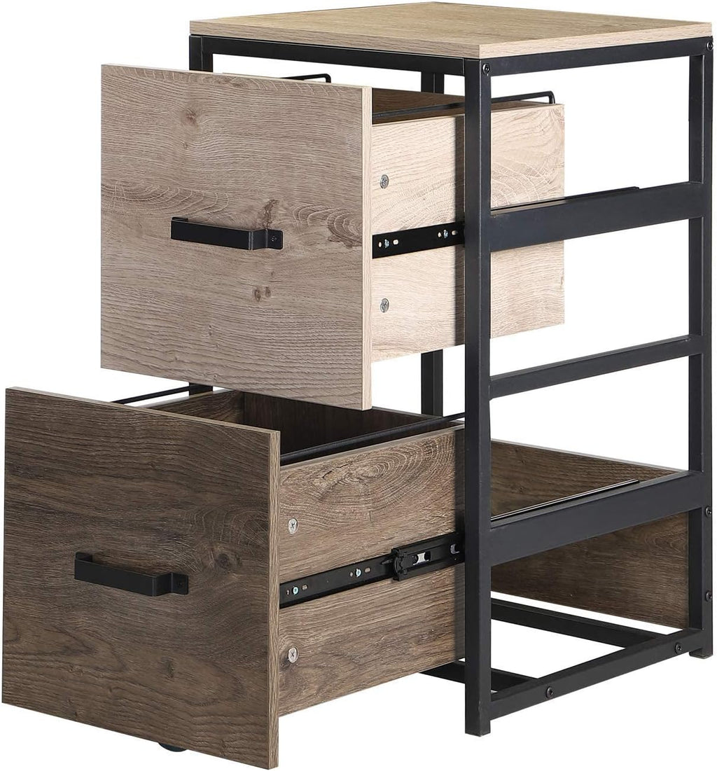 Grey 2 Drawer Wood File Cabinet T96913