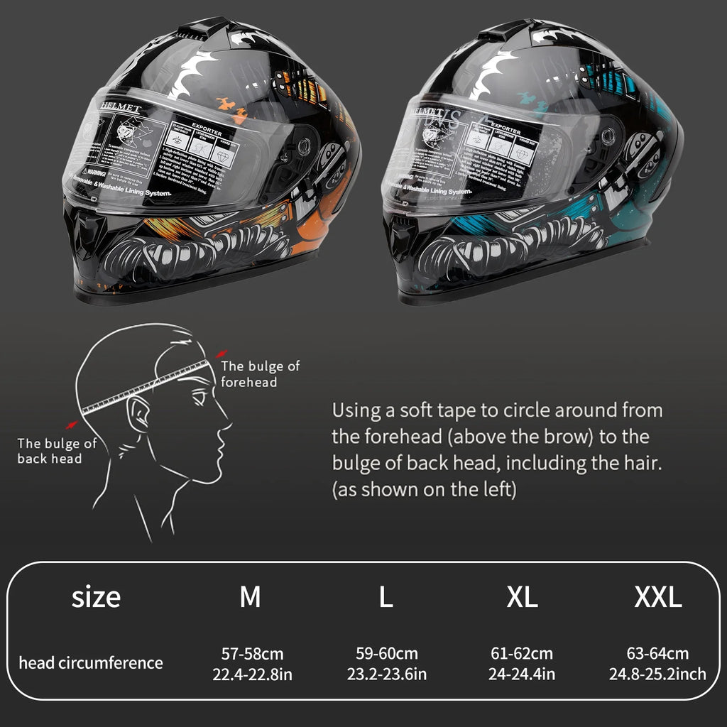 Dual Visor Full Face Flip Motorcycle Helmet X43681