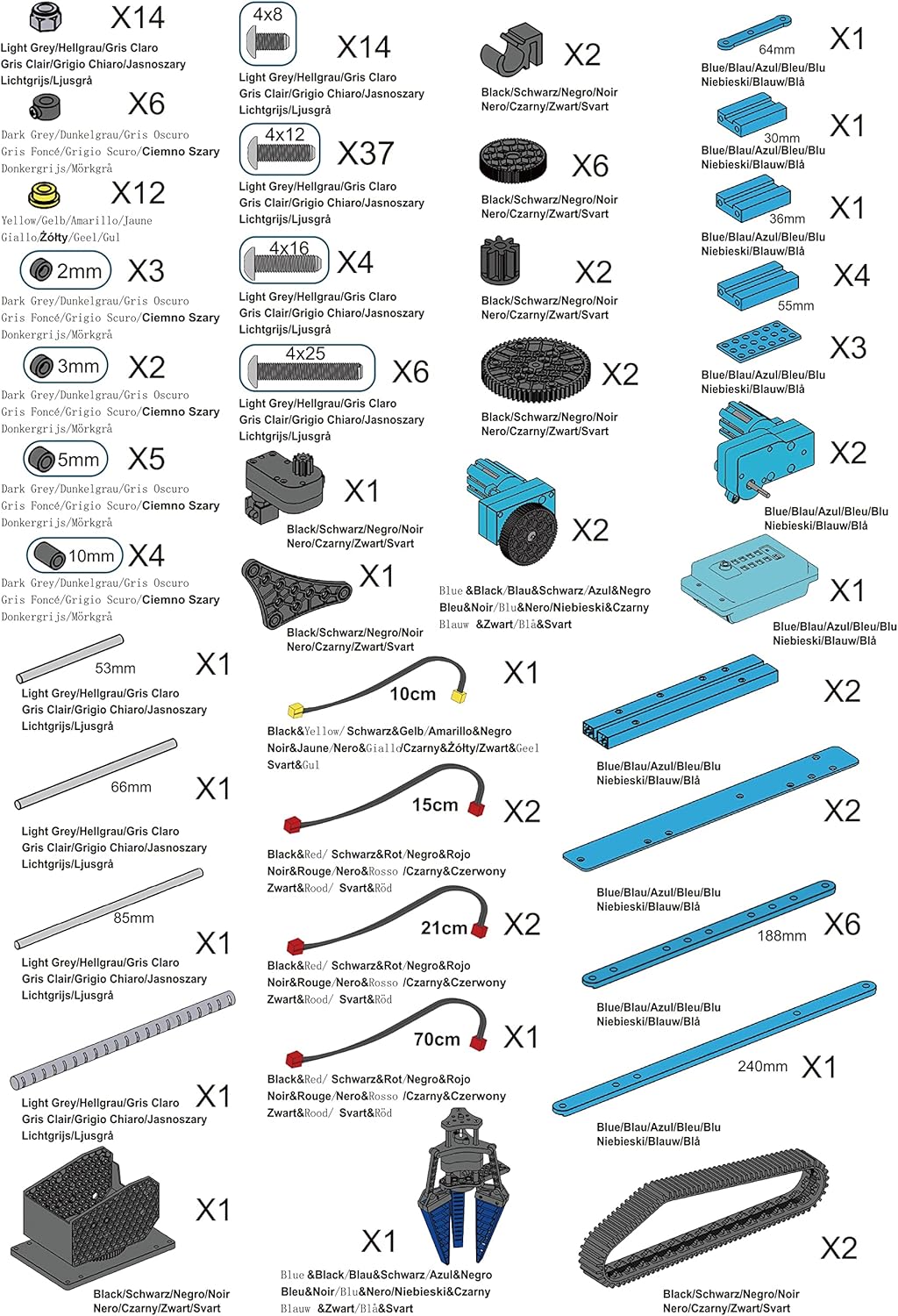 15 Channels 2.4G RC Robot Toy, DIY 151 pcs Take Apart Stem Excavator Toy Electronic Alloy Metal Mechanical Robotic Arm Building Kit J4995