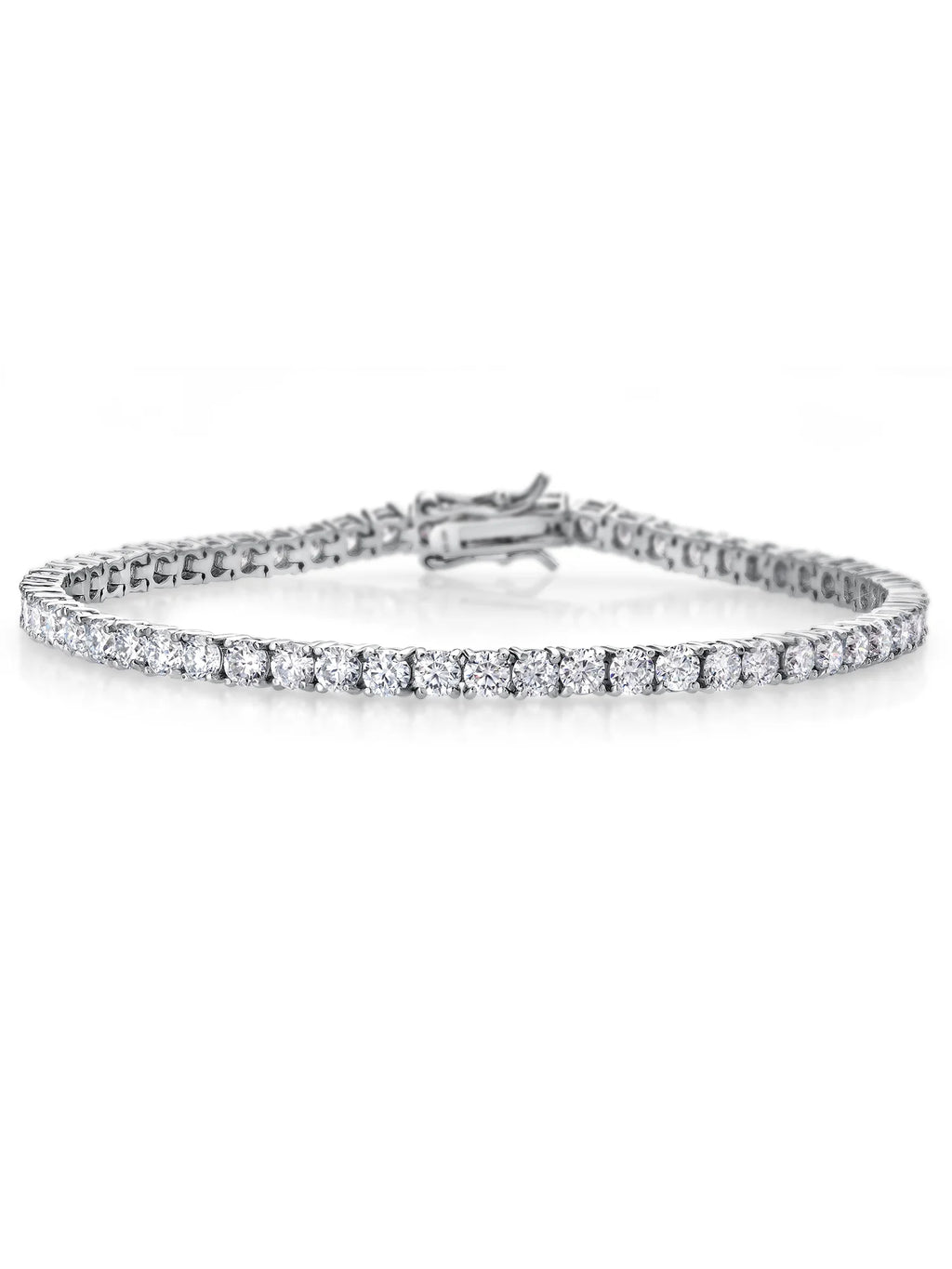 925 Sterling Silver Moissanites Tennis Bracelet Pendant Necklace Set, 6.00 Cttw, 7.25 inch, 1.54 Cttw, 18 inch Chain T732