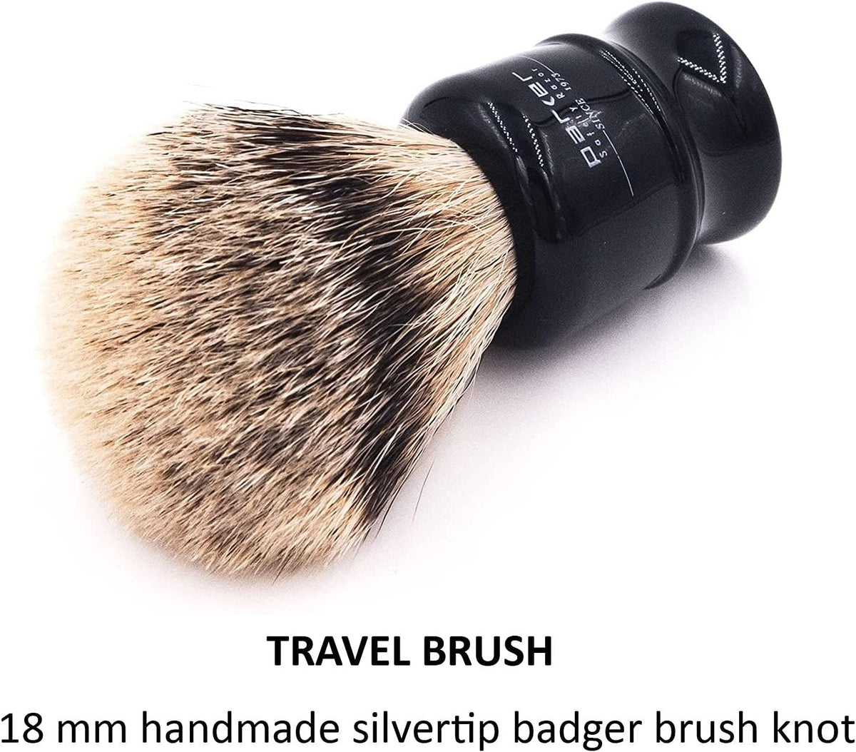 100% Silvertip Travel Shave Brush with Case, Black, Pack of 2 T4121