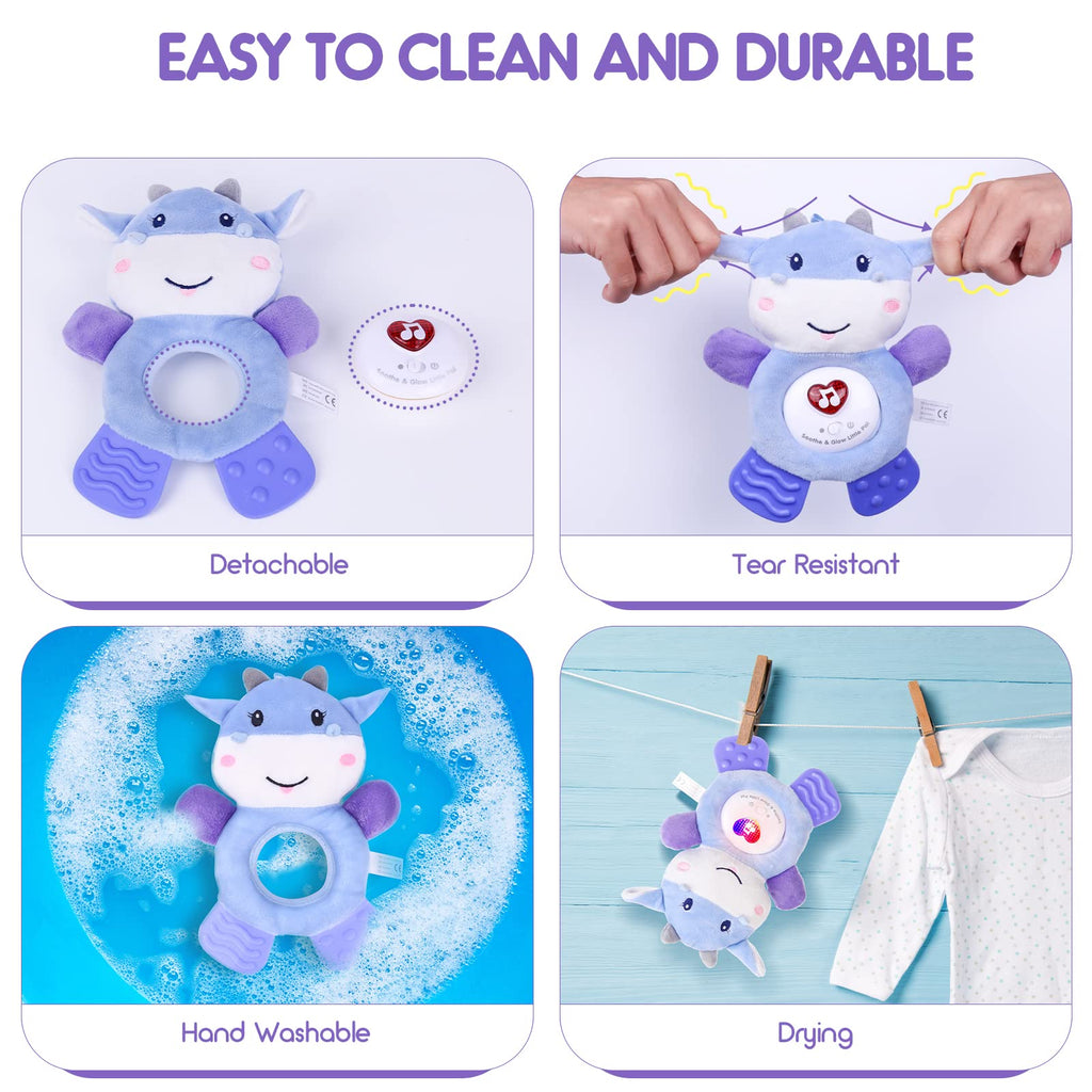 BPA Free Washable Plush Baby Teething Toys with Soft Light and Hook for Crib K83712