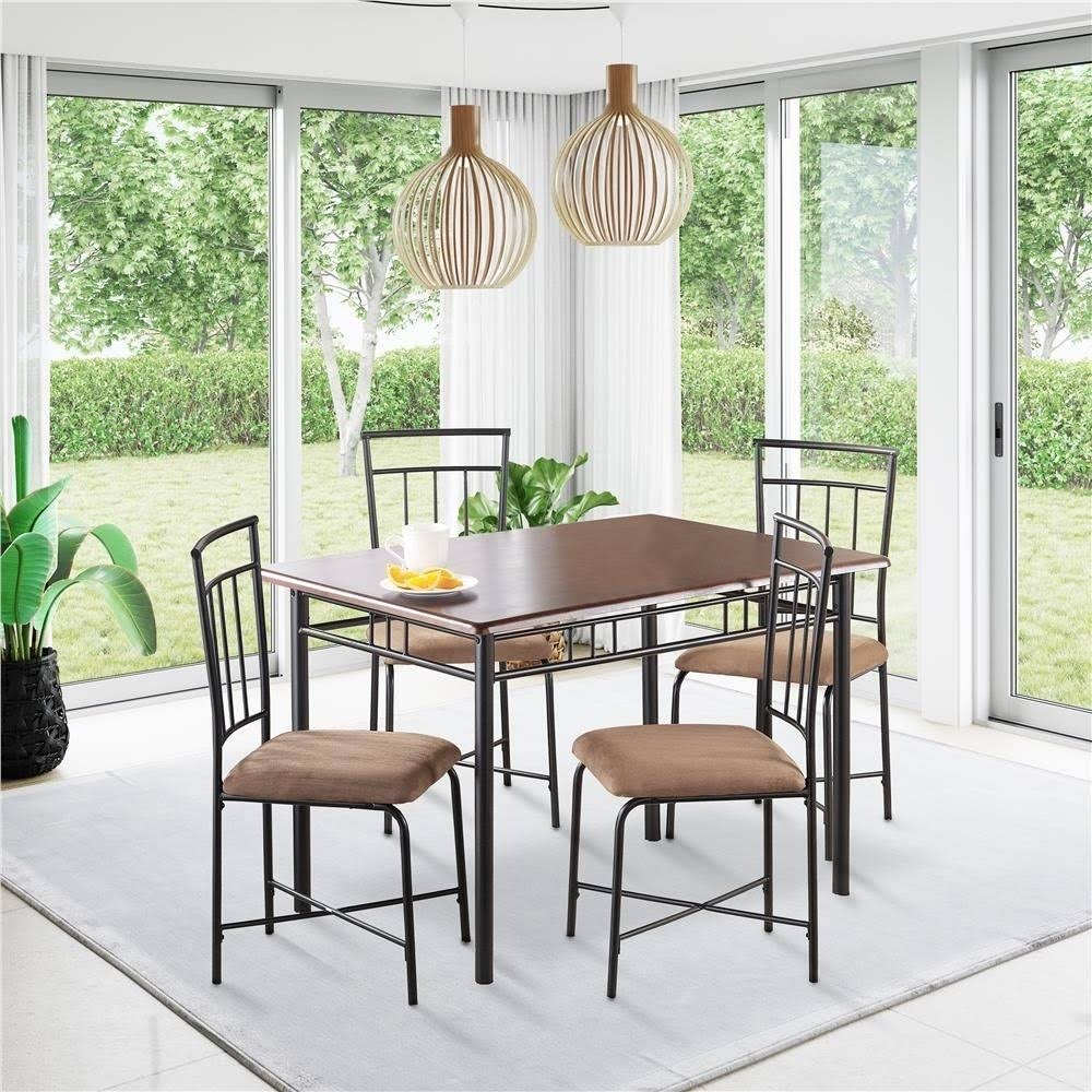 5-Piece Wood and Metal Dining Set G837144