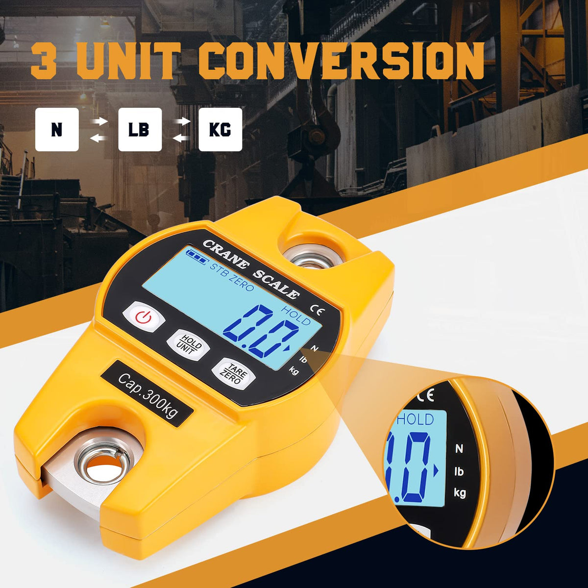 Mini Digital Crane Scale 300kg/660lb Pack of 2 Z915418