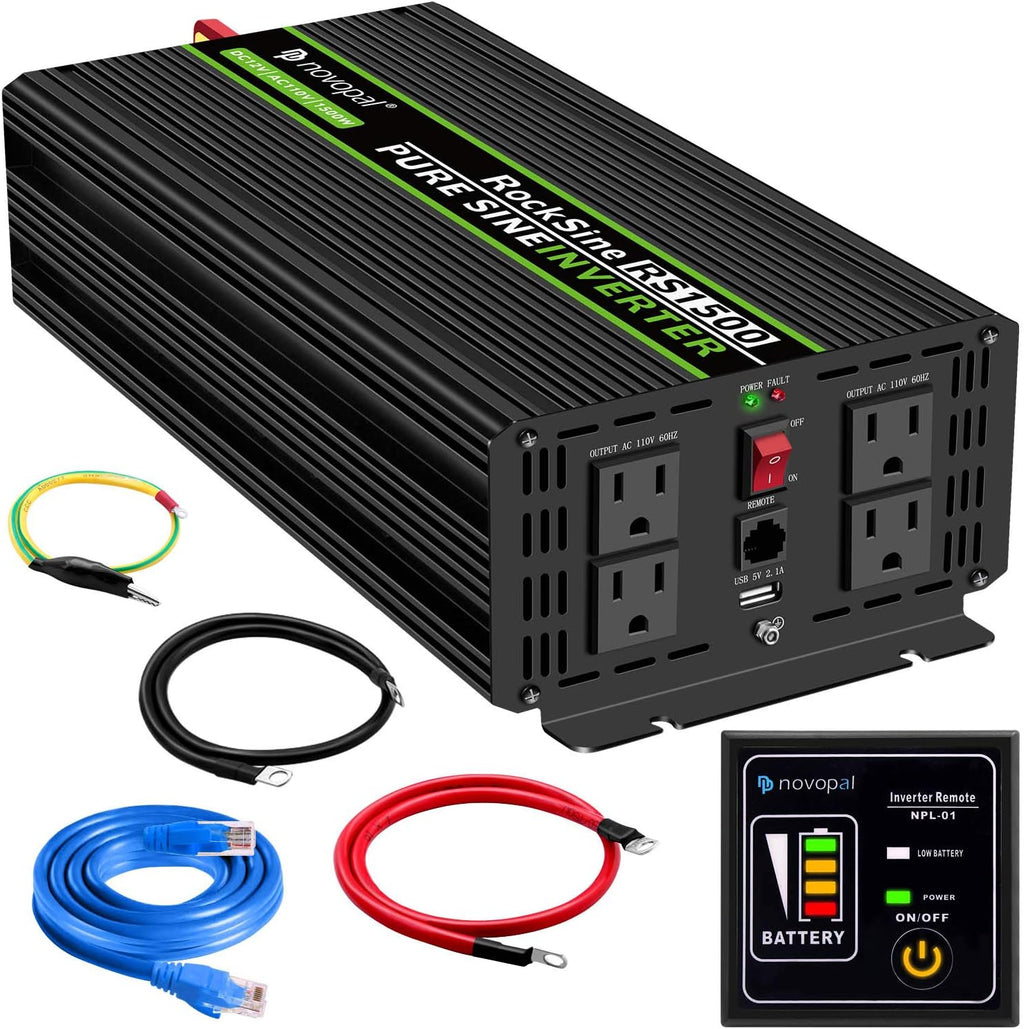 1500 Watt 24V Pure Sine Wave Inverter with 4 AC Outlets M676640
