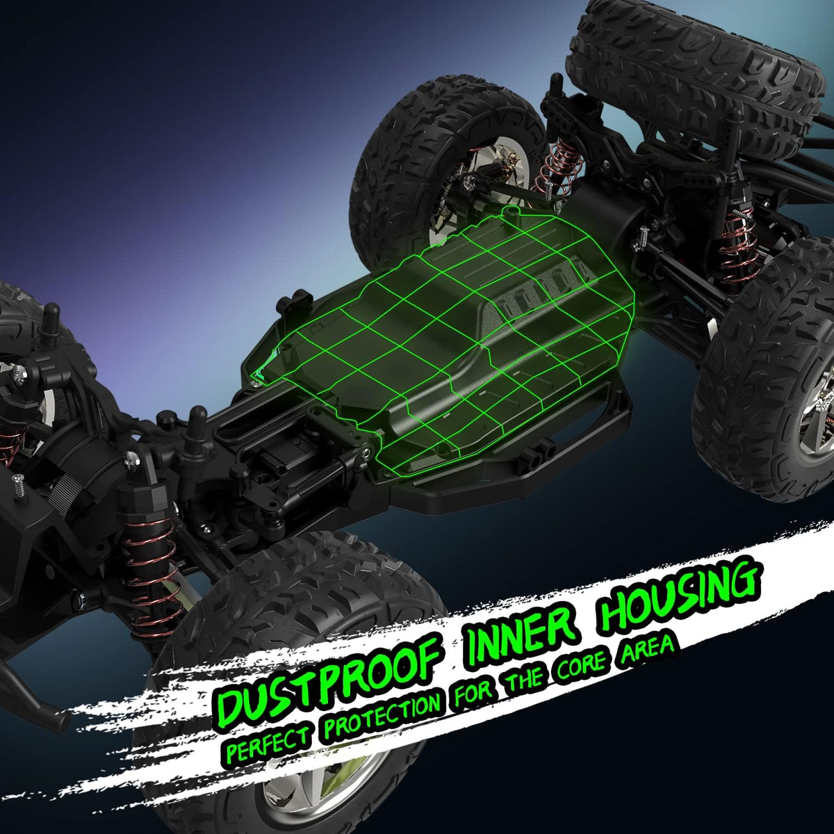 1:10 Scale 4WD RC Truck with 2 Rechargeable Batteries T21484