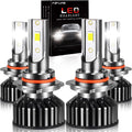 LED Headlight Bulbs 9005 High Beam + 9006 Low Beam, 6000K Cool White, Pack of 4 C7079