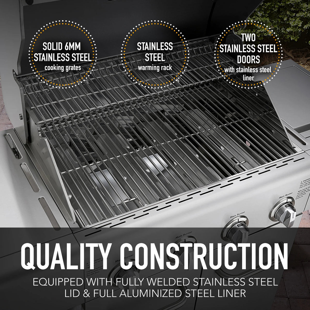 4 Burner Stainless Steel Propane Gas BBQ Grill with Side Burner Z649