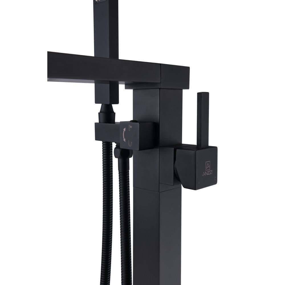 Matte Black Claw Foot Tub Faucet with Hand Shower O360