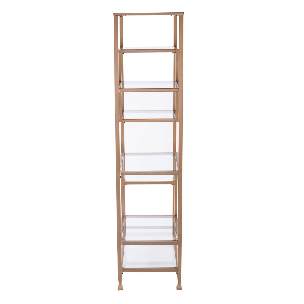 Gold Metal Glass Etagere Bookcase E923