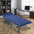 Folding Camping Bed with Mattress & Carry Bag, Heavy Duty Sleeping Cot with 4D Pillow W253