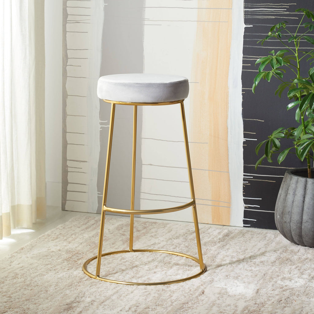 Lilac / Gold Round Bar Stool T393
