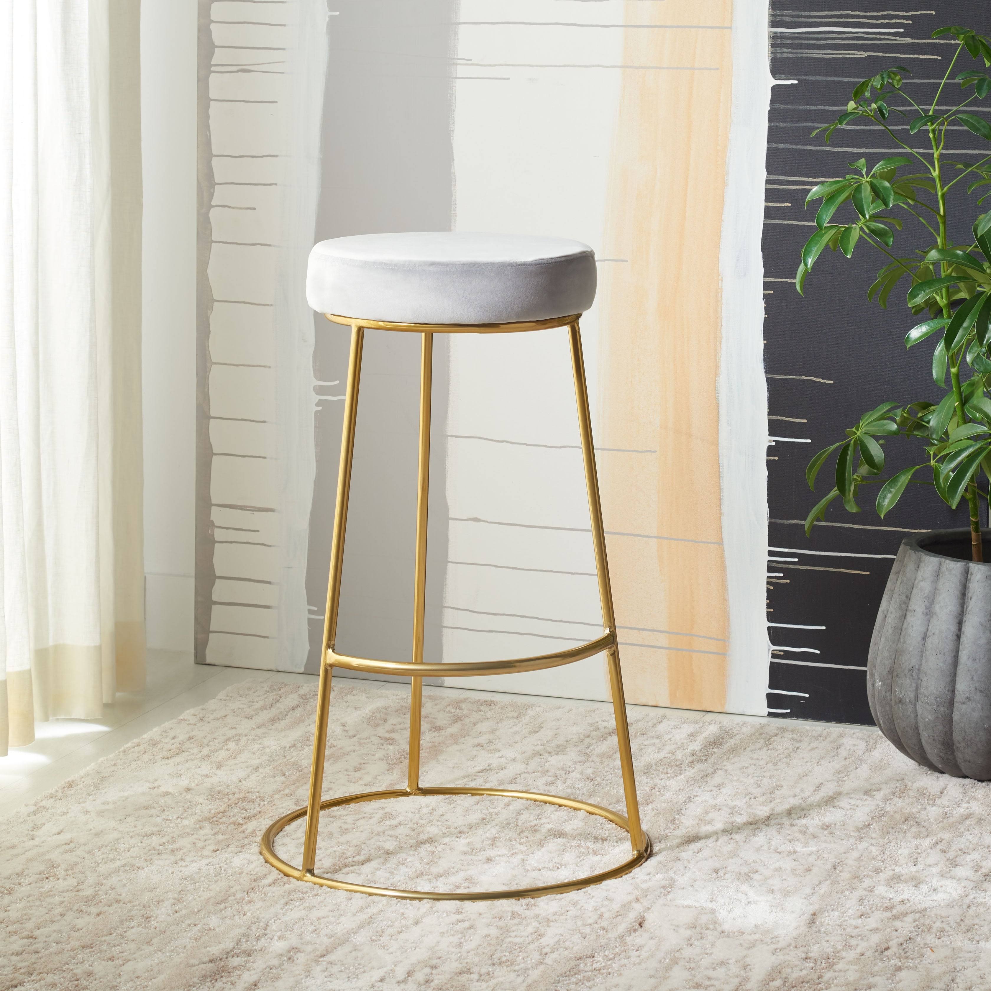 Lilac / Gold Round Bar Stool T393