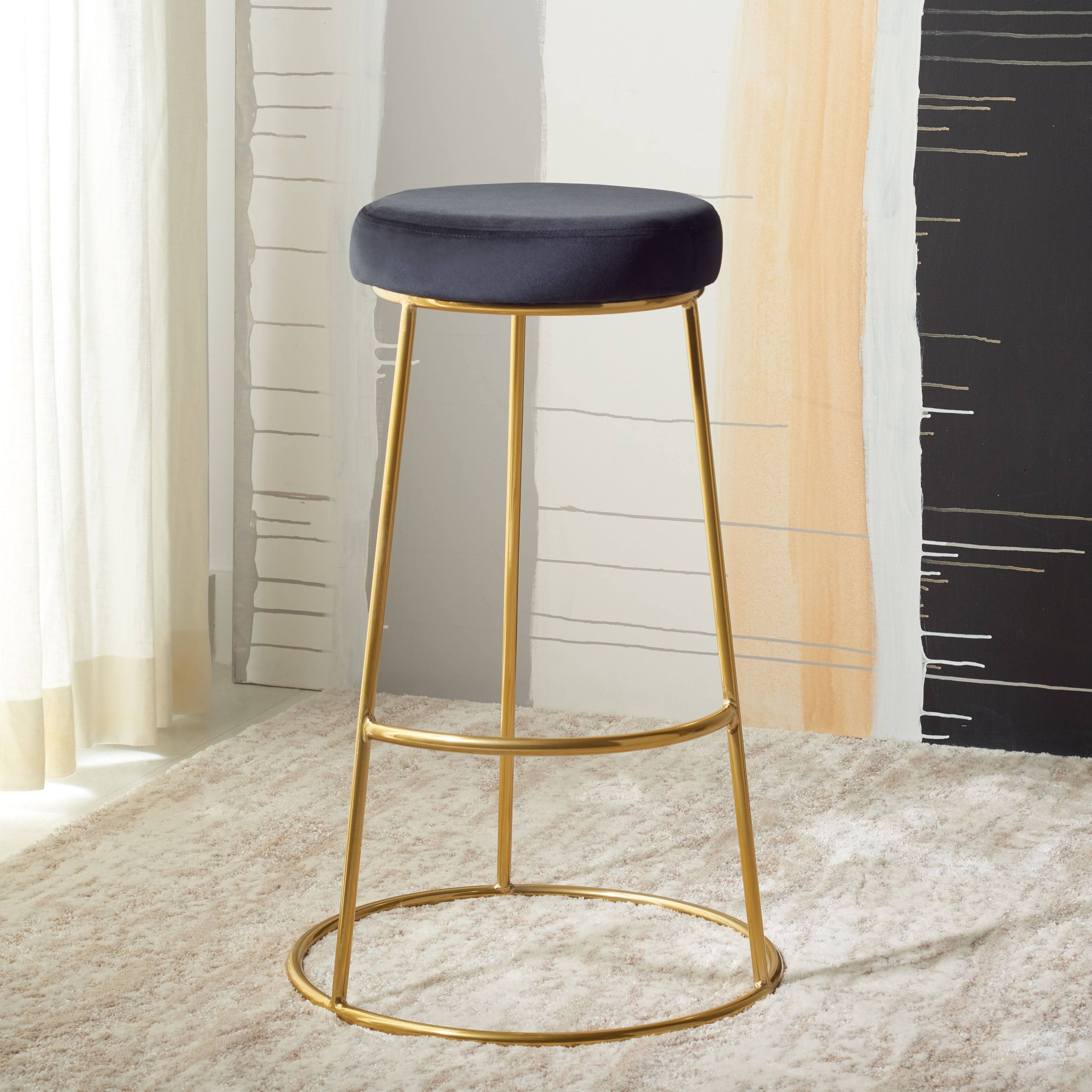 Lilac / Gold Round Bar Stool T393