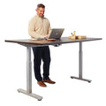 Height Adjustable Table American Espresso Top Silver Base G152163