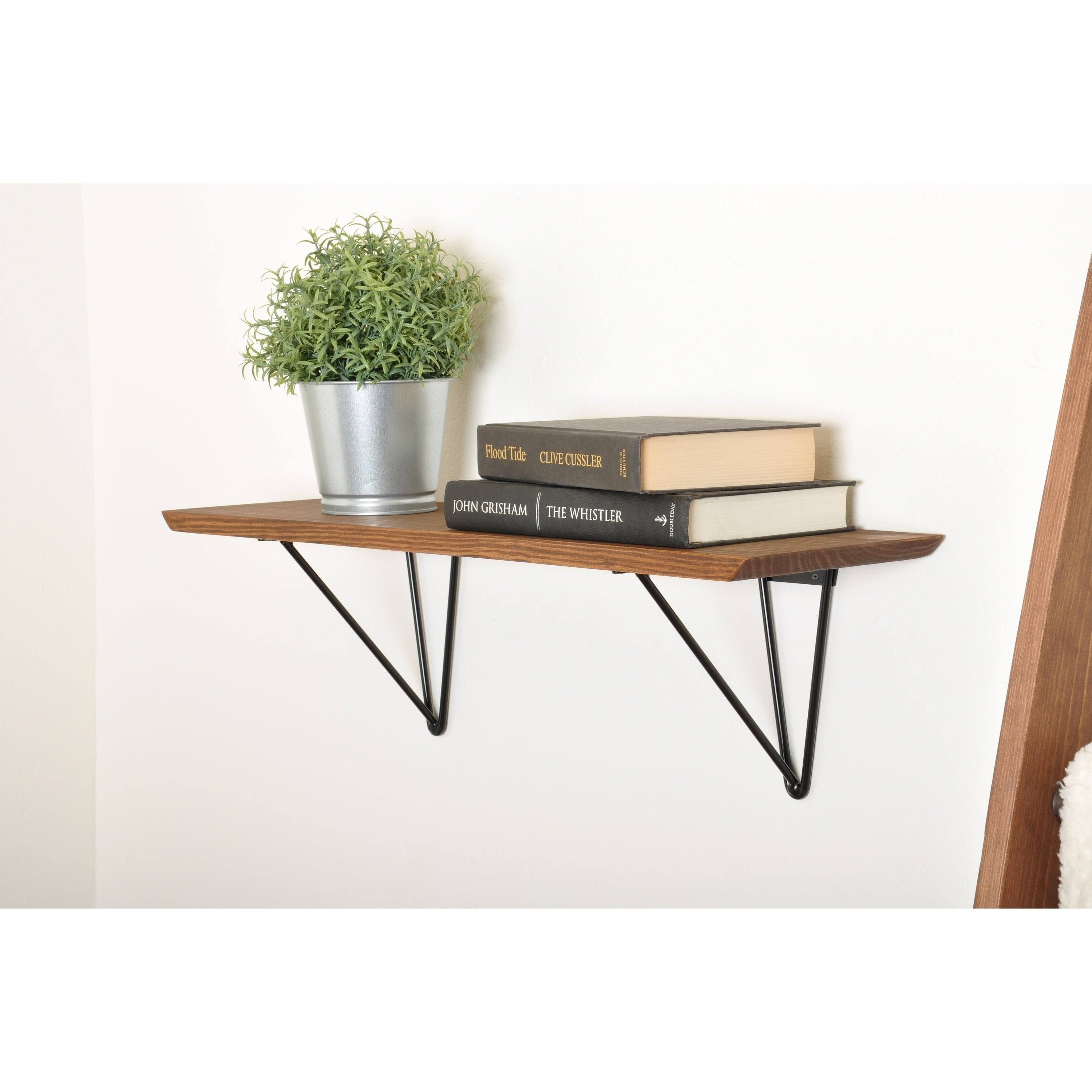 Dark Brown Wood Bracket Shelf J303