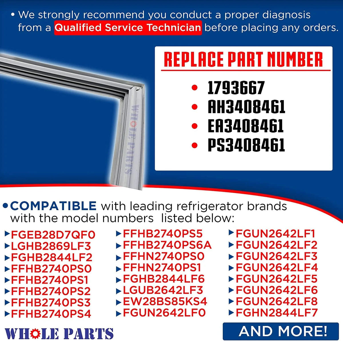 Refrigerator Fresh Food Door Gasket P46757