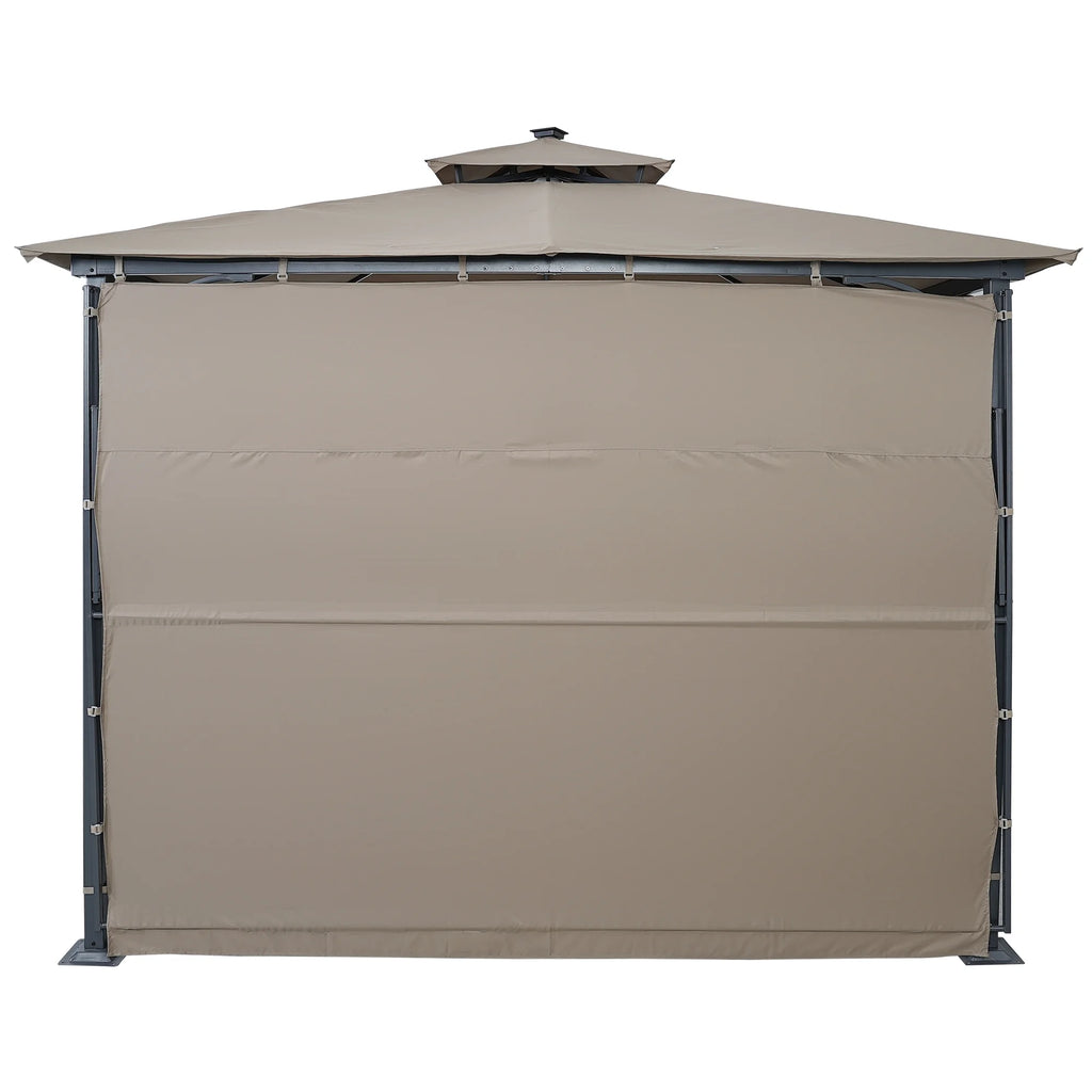 Brown 9.8ft.L x 9.8ft.W Gazebo with LED Light W22605