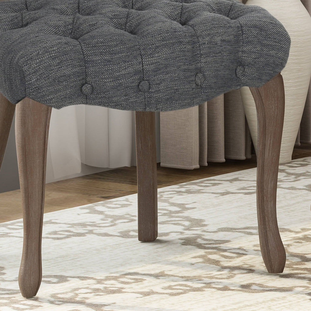Tufted Dining Chair with Cabriole Legs Set of 2 Light Gray T946
