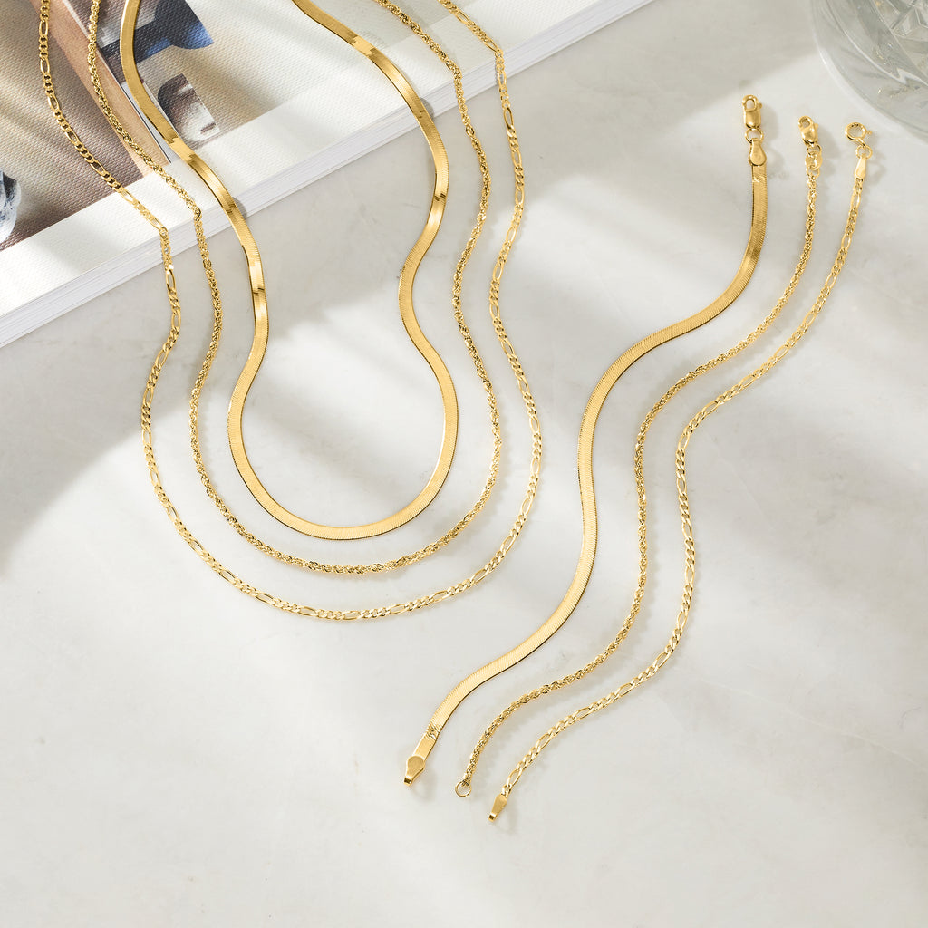 14kt Yellow Gold Herringbone Necklace W301552