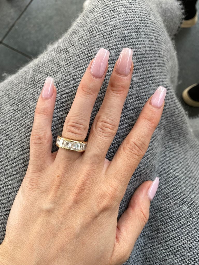 Channel Set Emerald Cut Diamond Eternity Band F20190