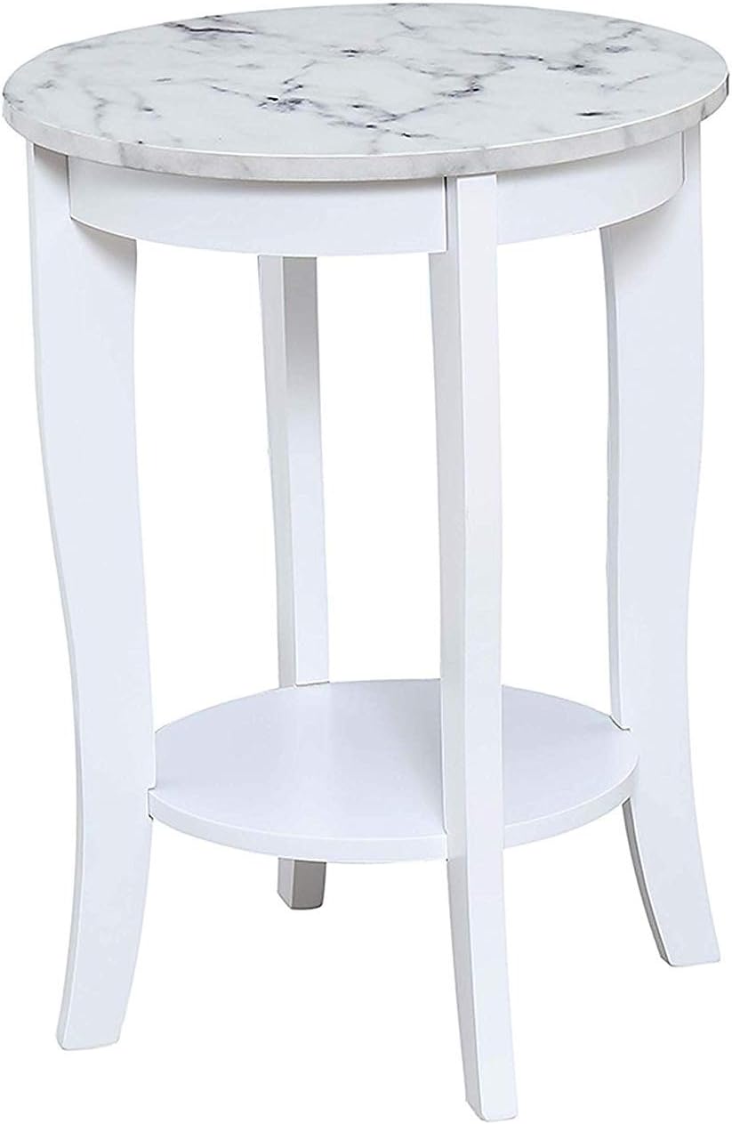 White Round End Table T778143