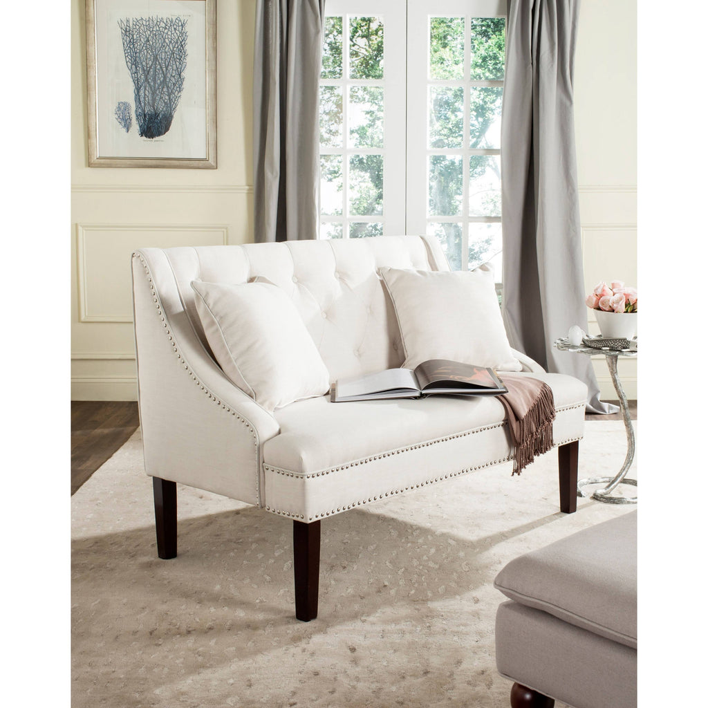 Light Beige Linen Settee M597
