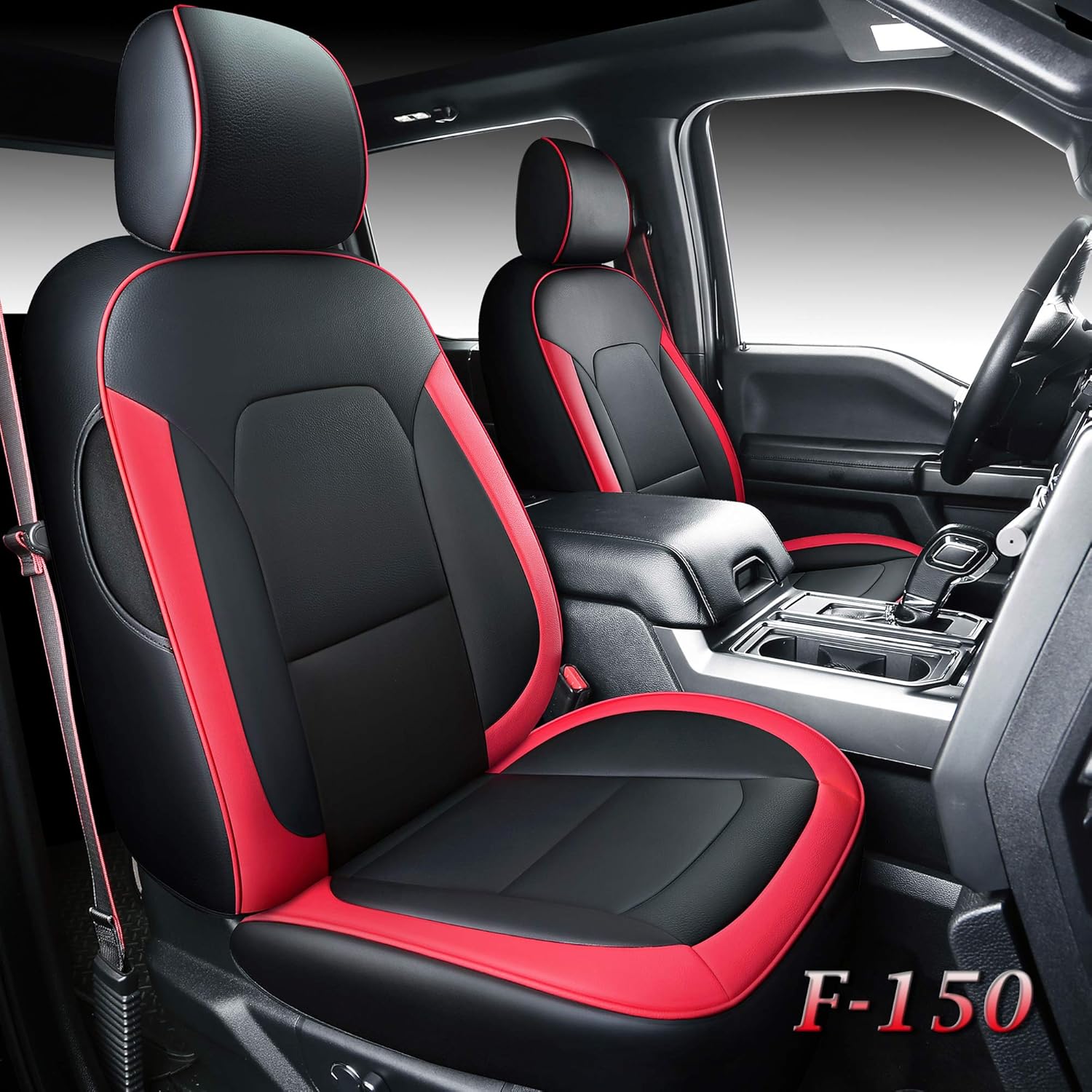 Black Waterproof Leather 5 Piece Truck Seat Covers E536568