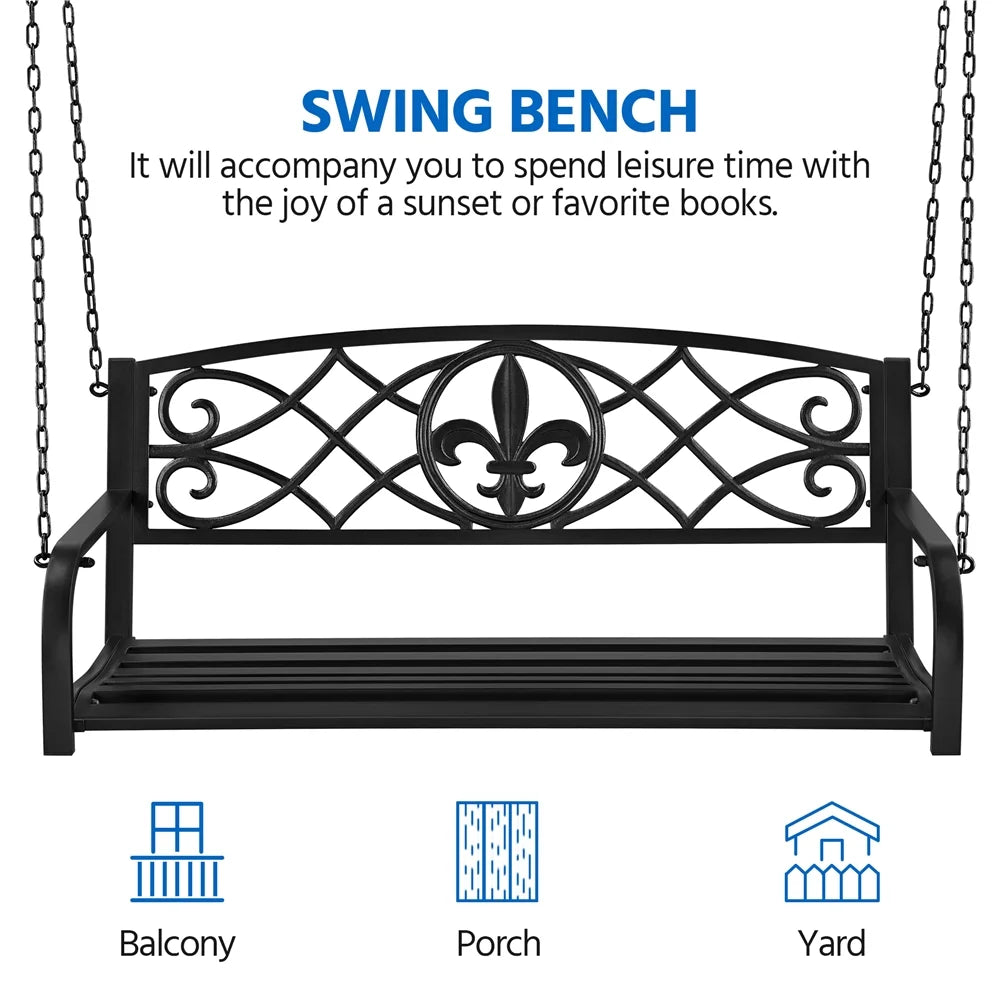 Black Iron Porch Swing V94333