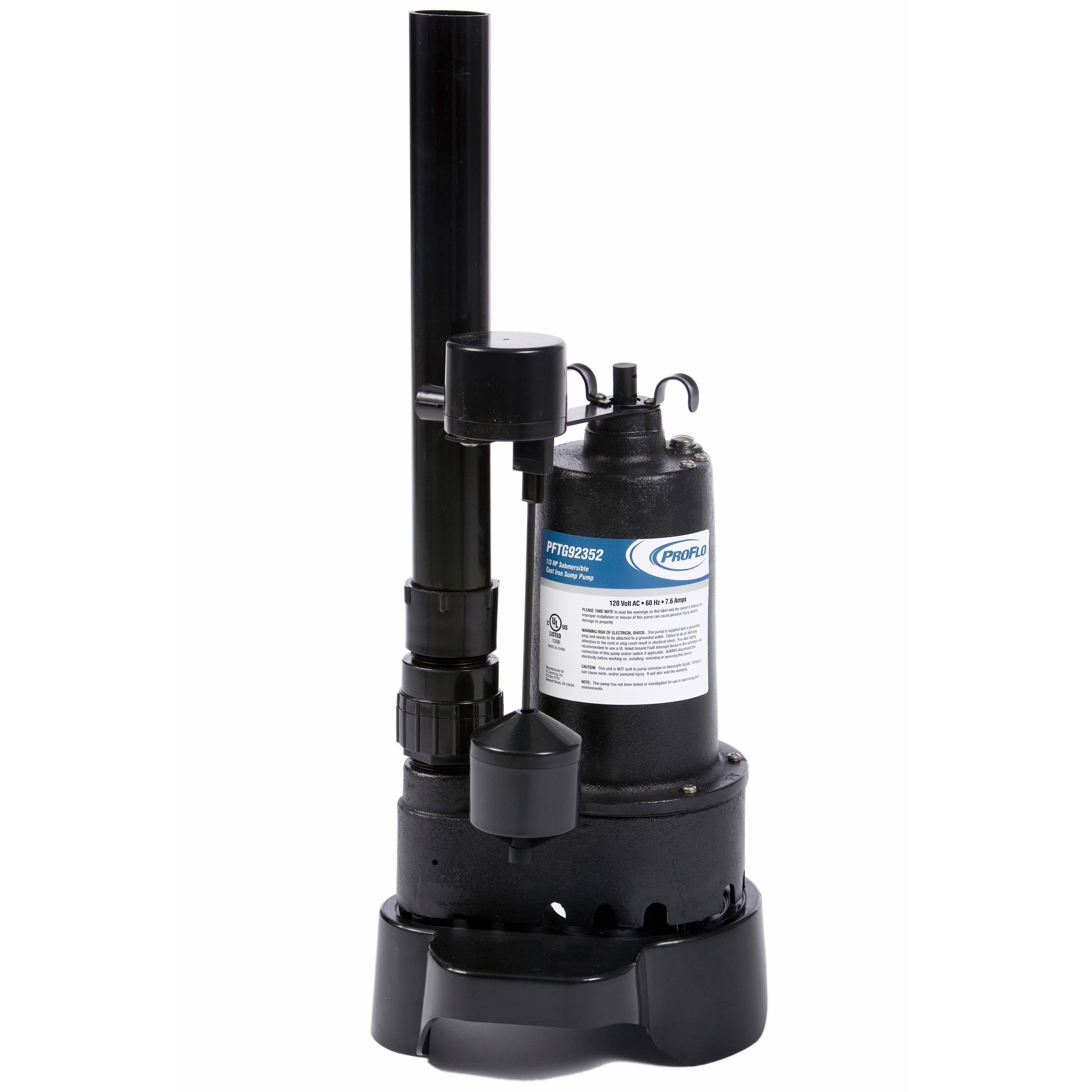1/3 HP Cast Iron Submersible Sump Pump with ABS Discharge O9737
