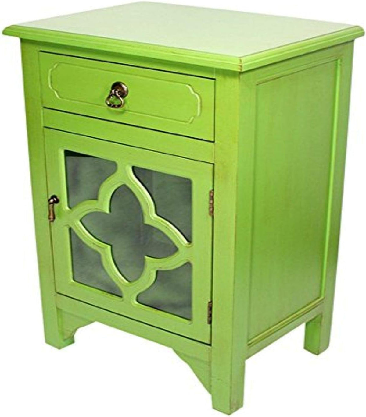 Aqua Single Drawer Distressed Cabinet P402774