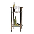 2 Tier Metal Bar Cart with Glass Top Z891088