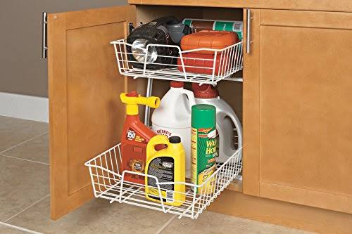 White 2 Tier Kitchen Cabinet Organizer D191366