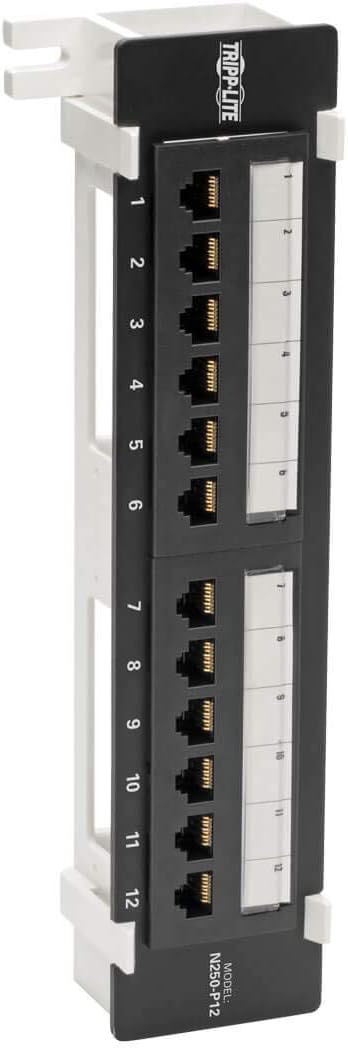 Black 24-Port Cat6 PoE+ Patch Panel Y95784