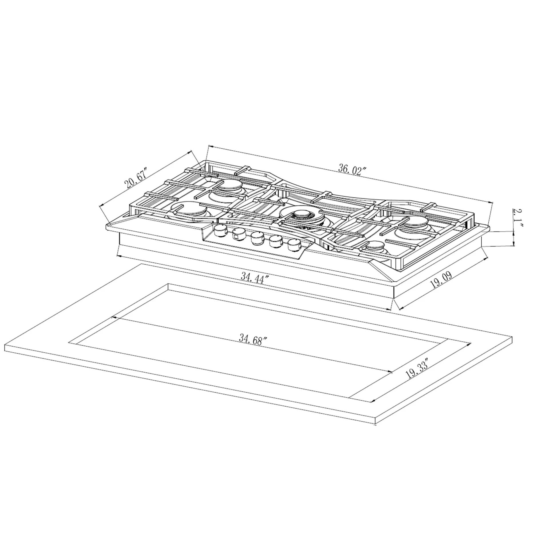 36 in. Built-in Gas Cooktop Y4069