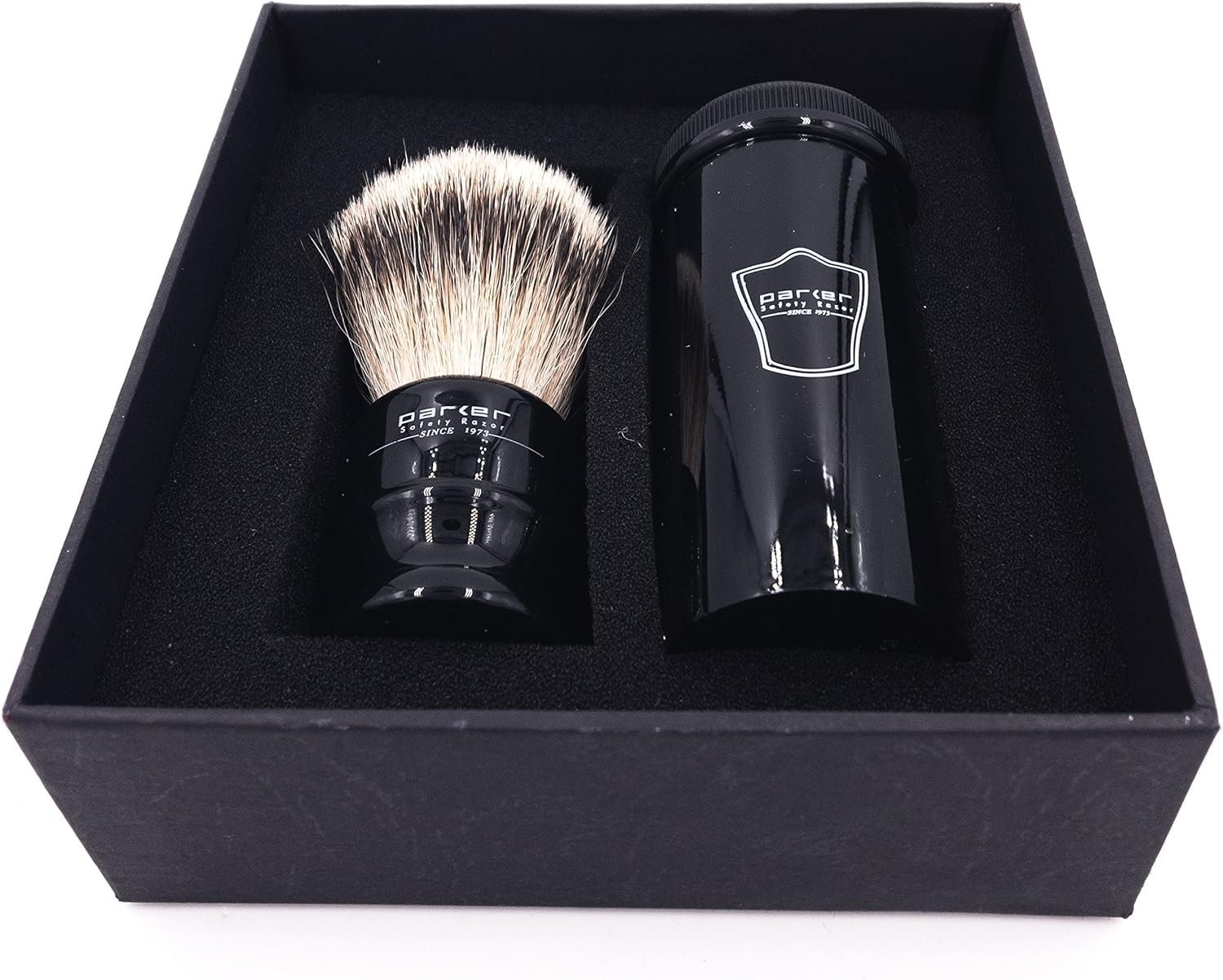 100% Silvertip Travel Shave Brush with Case, Black, Pack of 2 T4121