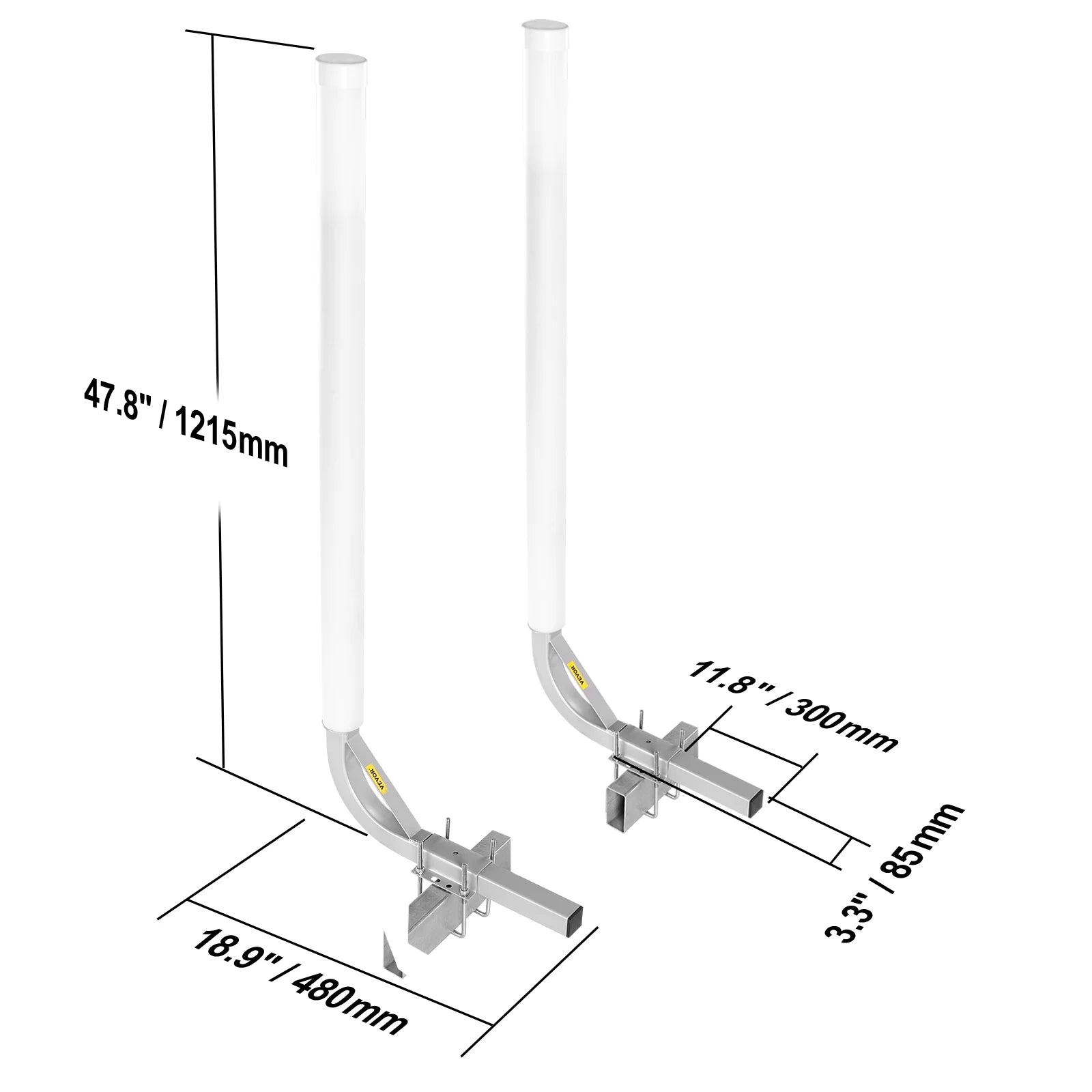 48” Galvanized Boat Trailer Guide on PVC Poles P2227