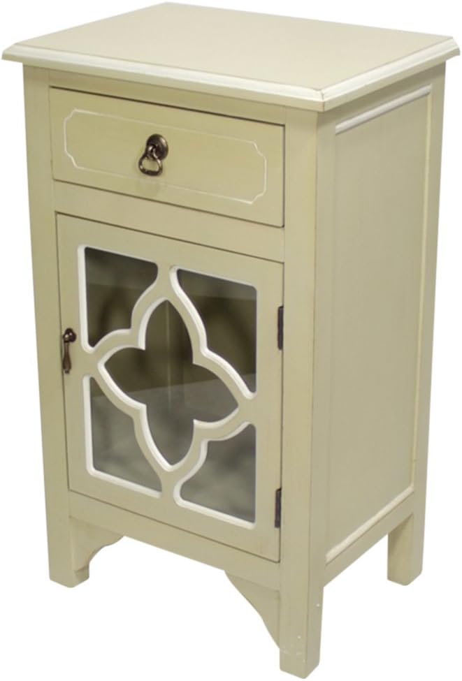 Aqua Single Drawer Distressed Cabinet P402774